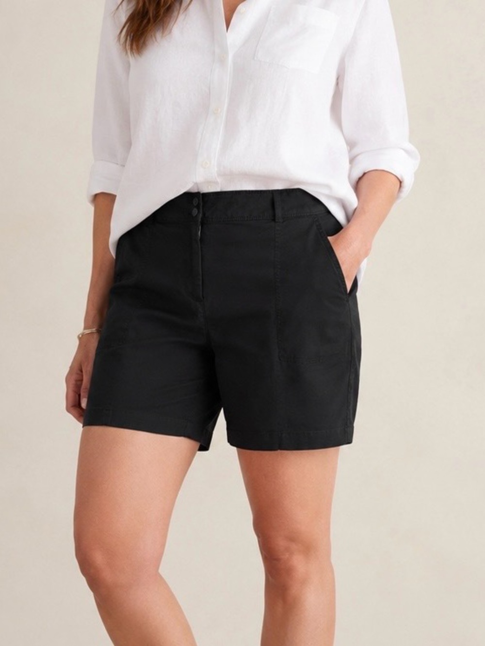 J.Jill Black Cotton Stretch Bermuda Shorts Size 18